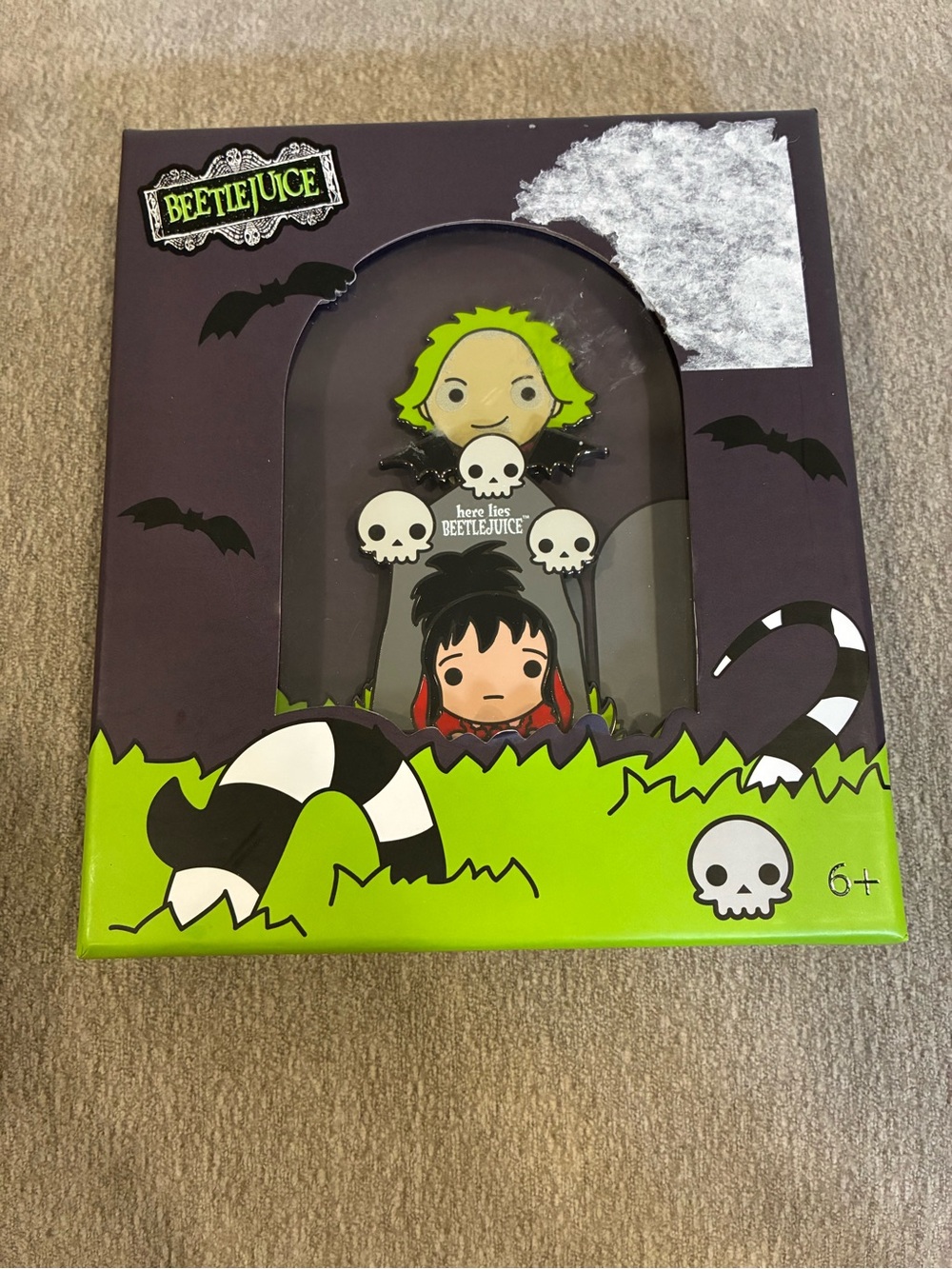 Beetlejuice Enamel Pin Set – Green & Black